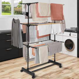 Séchoir à linge inox maxima gris étendoir pliable h.145 cm - Conforama