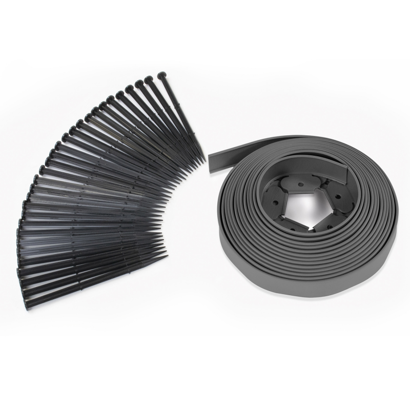 12 piquets marron 25cm pour bordurette de jardin