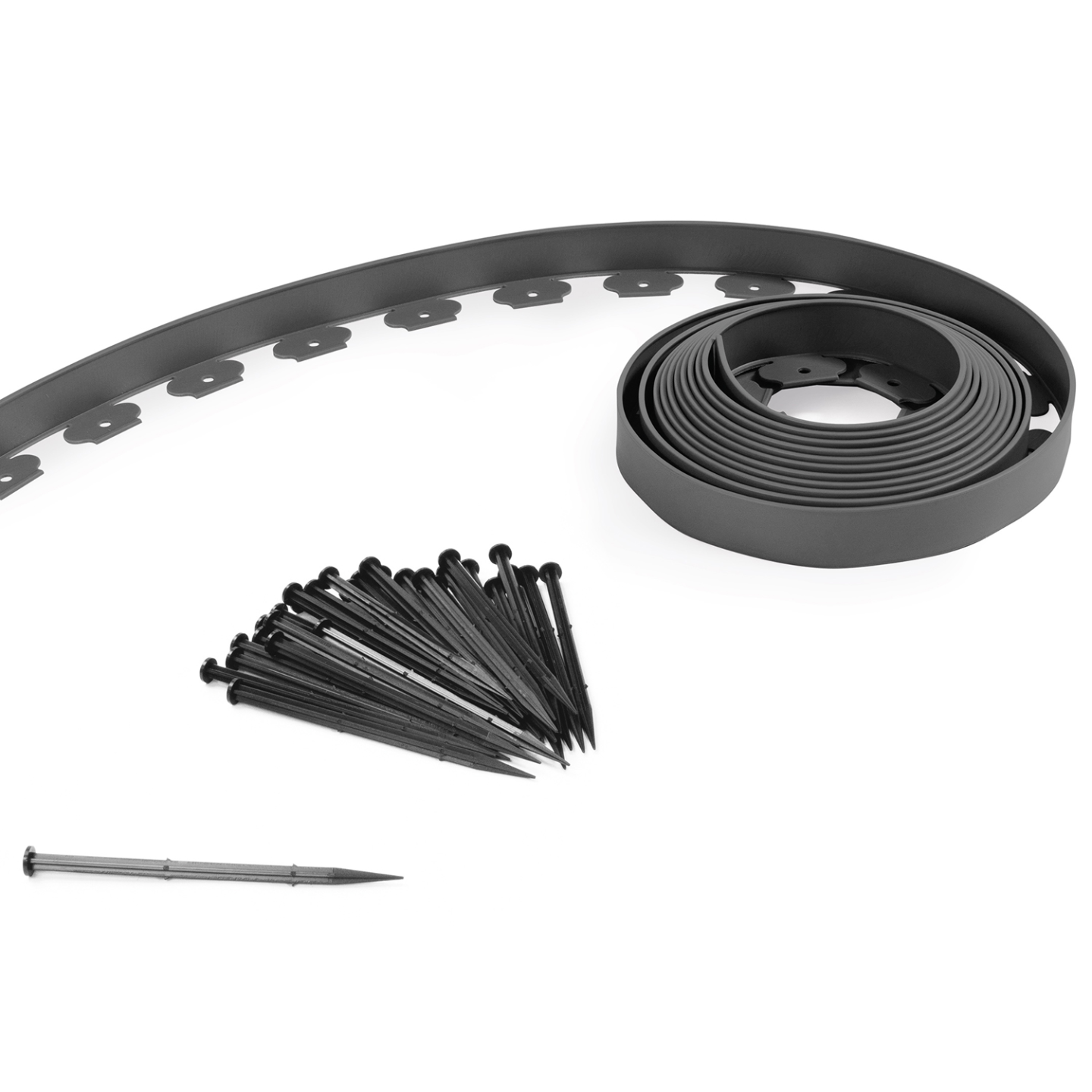 IDMarket – Bordure De Jardin Flexible Grise 10 M + 30 Piquets – Hauteur 5 Cm – Pour Parterres Et Allées - 3