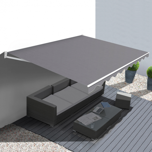 Toldo manual 3,8x3 m gris antracita