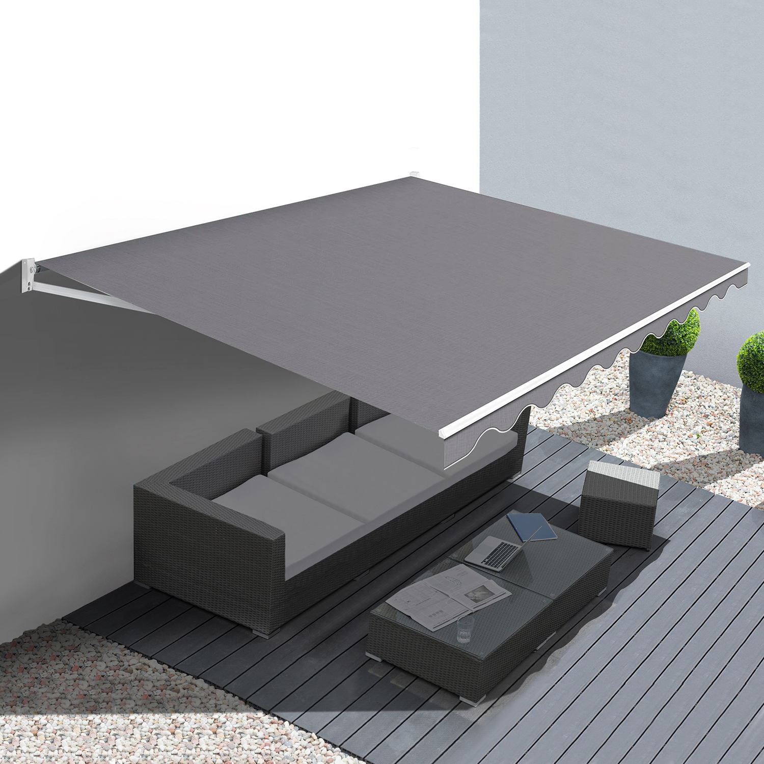 Store banne 3,80x3 m gris anthracite
