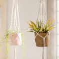 Lot de 4 portes plantes bohème en macramé