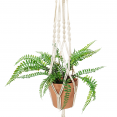 Lot de 4 portes plantes bohème en macramé