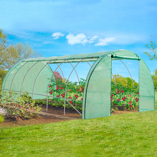 Serre tunnel de jardin 4 saisons 18m² verte gamme maraichère CRIMÉE 6x3M