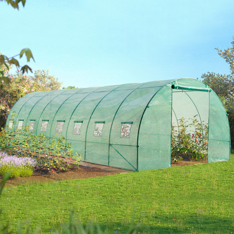 Serre de jardin 18m² verte tunnel 6x3m - CRIMÉE