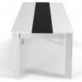 Table à manger rectangle GEORGIA 8 personnes blanche et noire 160 x 90 cm