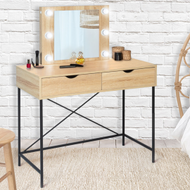 Coiffeuse LOUISA design industriel avec miroir LED Coiffeuse LOUISA design industriel avec miroir LED