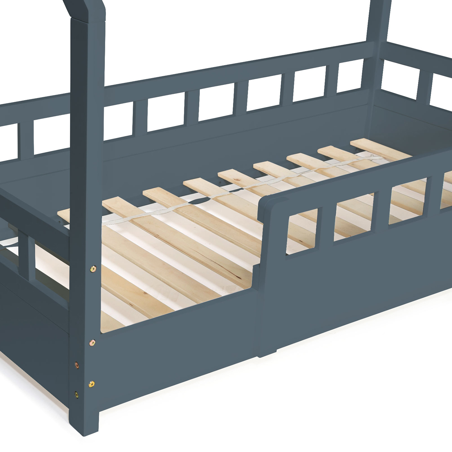 Lit enfant lit cabane en bois 80x160 cm bois