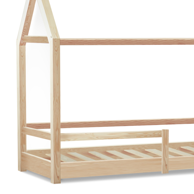 Lit cabane pas cher bois 90x190 cm pour enfant - NESSI