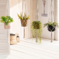 Lot de 4 portes plantes bohème en macramé