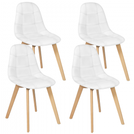 Lot de 4 chaises GABY blanches pour salle à manger Lot de 4 chaises GABY blanches pour salle à manger