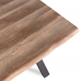 Table à manger rectangle DAKOTA 6 personnes pieds forme en X design industriel 160 cm