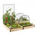 Kit complet carrés potagers modulables 3 bacs + treillis + housse