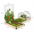 Kit complet carrés potagers modulables 3 bacs + treillis + housse