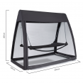 Hamac balancelle LAOS gris avec lit suspendu et moustiquaire