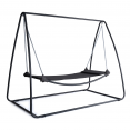 Hamac balancelle LAOS gris avec lit suspendu et moustiquaire