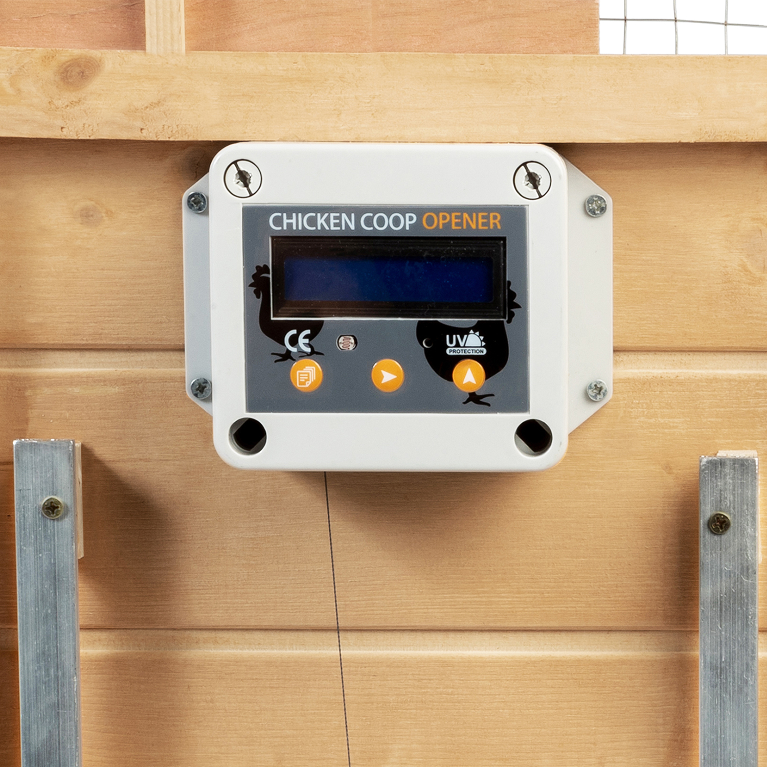 Porte automatique poulailler programmable heure et luminosité extér