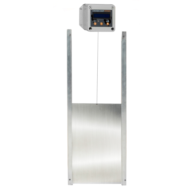 Porte automatique poulailler programmable heure et luminosité 