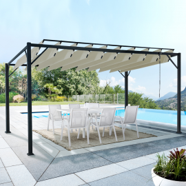 Pergola lames orientables CEFALU 3x4 M écrue