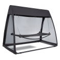 Hamac balancelle LAOS gris avec lit suspendu et moustiquaire