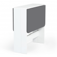 Table console pliable EDI 2-4 personnes bois blanc plateau gris