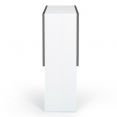 Table console pliable EDI 2-4 personnes bois blanc plateau gris