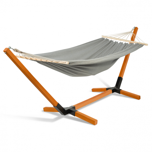 Hamac CUBA support bois et toile gris anthracite