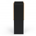 Table console pliable EDI 2-4 personnes bois noir plateau façon hêtre