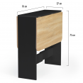 Table console pliable EDI 2-4 personnes bois noir plateau façon hêtre