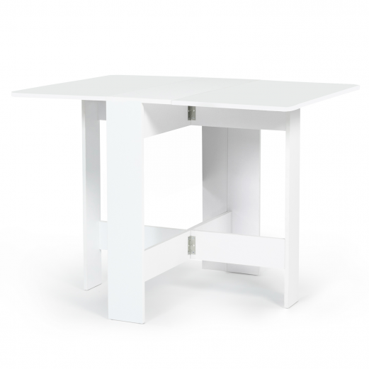 Table console pliable EDI 2-4 personnes bois blanc