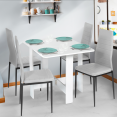 Table console pliable EDI 2-4 personnes bois blanc