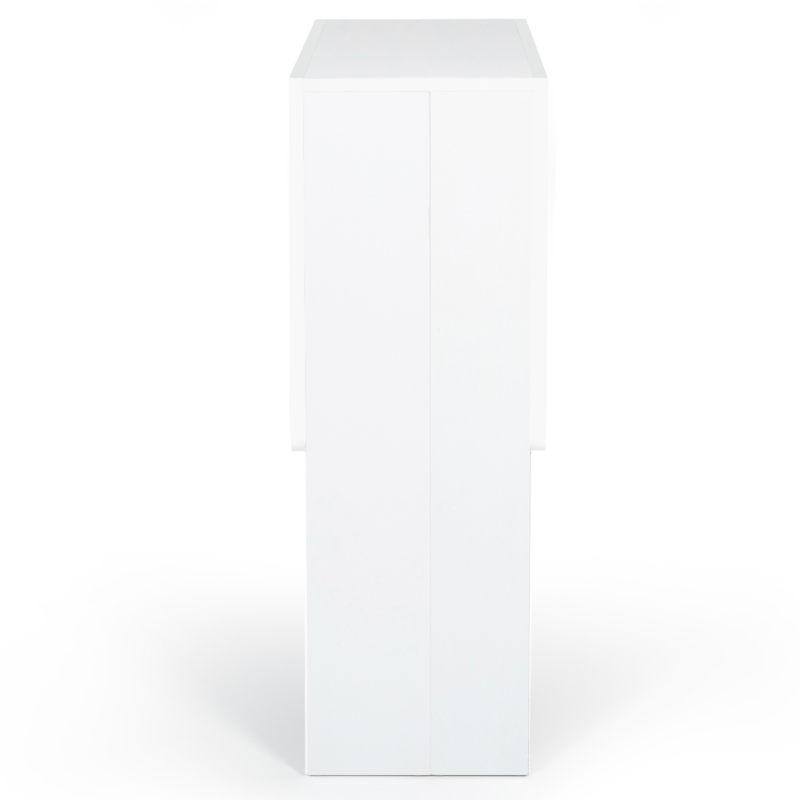 IDMarket - Table Console Pliable EDI 2-4 Personnes Bois Blanc Plateau Gris  103 x 76 cm