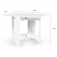 Table console pliable EDI 2-4 personnes bois blanc