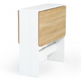 Table console pliable EDI 2-4 personnes bois blanc plateau façon hêtre