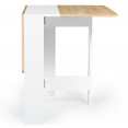 Table console pliable EDI 2-4 personnes bois blanc plateau façon hêtre