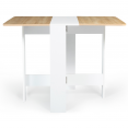 Table console pliable EDI 2-4 personnes bois blanc plateau façon hêtre