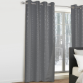 Lot de 2 rideaux thermiques gris anthracite motif géométrique 140x240 cm