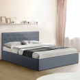 Lit coffre double avec sommier AUSTIN 160 x 200 CM PVC gris