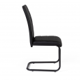 Lot de 4 chaises Mia noires pieds noirs pour salle à manger