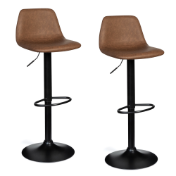 14496 - Set di 2 sgabelli da bar regolabili vintage marrone Lot de 2 tabourets TEXAS marron vintage