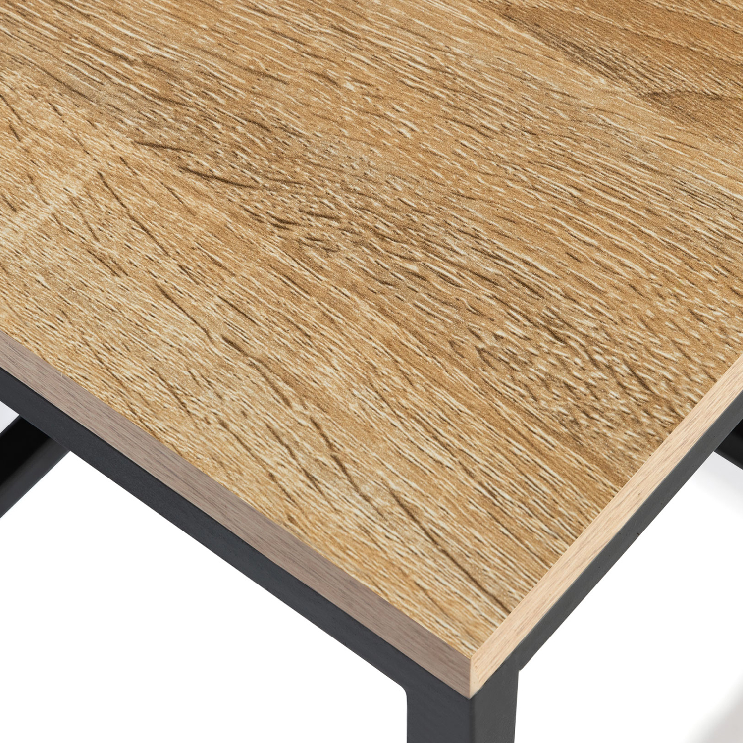 3 tables basses d'appoint style industriel carrées - DETROIT
