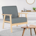 Fauteuil scandinave ANDERS en tissu gris anthracite