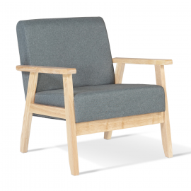 Fauteuil scandinave ANDERS en tissu gris anthracite