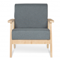 Fauteuil scandinave ANDERS en tissu gris anthracite