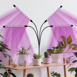 Lampe de croissance 4 têtes 80 LED 3 éclairages pour plantes Lampe de croissance 4 têtes 80 LED 3 éclairages pour plantes
