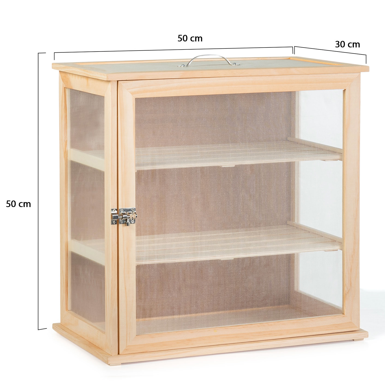 Garde-manger En Bois - 39x51x29cm - 2 Clayettes - Grille Anti-insectes - Montage Facile - Design Traditionnel