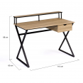 Bureau 1 tiroir ENZO pieds croisés design industriel