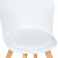 Lot de 6 chaises SOLENE blanches pour salle à manger