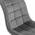 Lot de 4 chaises MADY en velours gris clair pour salle à manger