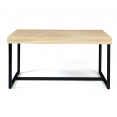 Table à manger PHILA à bords larges 6 personnes design industriel 150 cm